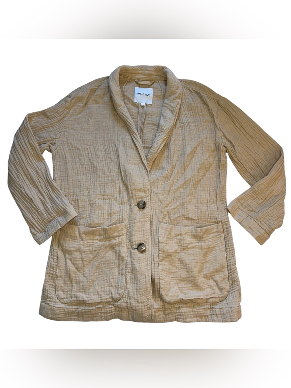 Madewell Lightspun Dorset Blazer Tan Size Small
